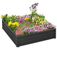 Gartenbeet, Pflanzkasten mit Stahlgehäuse, Grau
