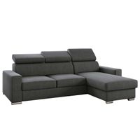 Ecksofa Tokio mit Bettfunktion, ca. 203 x 127 cm - Grau