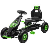 Gokart, Kinderfahrzeug mit Pedal, Tretauto, Outdoor, Grün+Schwarz