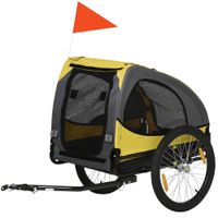 Hundeanhänger, klappbarer Fahrradanhänger, Anhänger für Hunde, Gelb