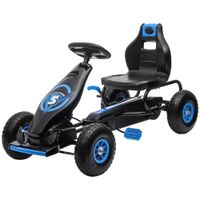 Gokart, Kinderfahrzeug mit Pedal, Tretauto, Outdoor, Blau+Schwarz