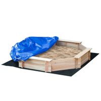 Sandkasten mit Abdeckung 8-eckig Sandkiste aus Holz Bodenlos Natur