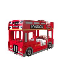 Autobett London Bus, Liegefläche 90 x 200 cm, rot lackiert