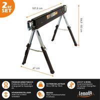 Premium Arbeitsbock höhenverstellbar, 2er Set