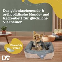 DD-06 Luxus Hundebett Braun Anthrazit Gr. M 60x60cm Memoryschaum Matratze