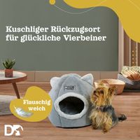 DD-03GRM Luxus Katzenkorb Hundekorb grau Gr. M 36x40cm Haus Höhle