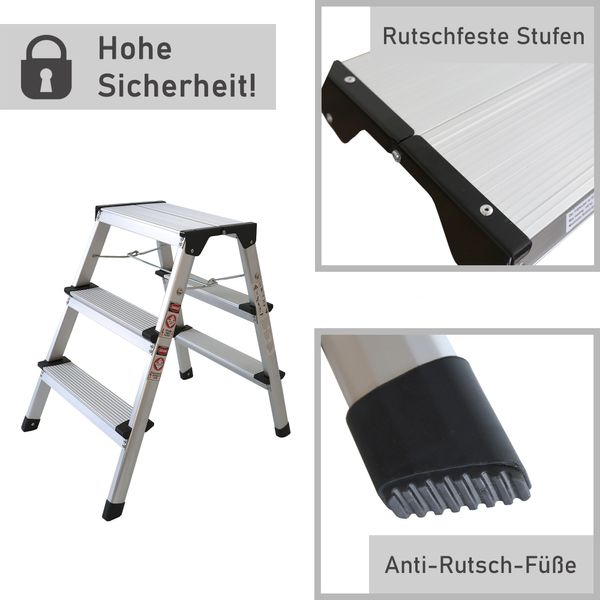 Alu Trittleiter mit 3 Stufen