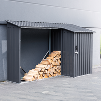 2in1 Brennholzlager mit Schrank, ca. 270 x 105 x 158 cm 