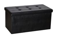 Sitztruhe faltbar & gepolstert, bis 110 kg belastbar, Bezug aus Kunstleder, schwarz