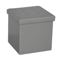 Sitzhocker faltbar & gepolstert, aus Kunstleder, bis 110 kg belastbar, Grau