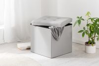 Sitzhocker faltbar & gepolstert, aus Kunstleder, bis 110 kg belastbar, Grau