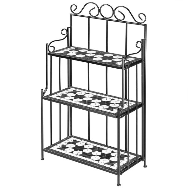 Metallregal/Mosaikregal mit 3 Böden - ca. 58 x 30 x 115 cm - Mattschwarz