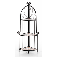 Metallregal/Mosaikregal mit 3 Böden - ca. 34 x 34 x 116cm - Mattschwarz