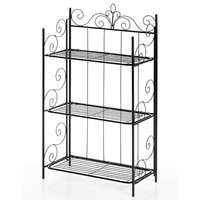 Metallregal/Mosaikregal mit 3 Böden - ca. 60 x 30 x 112cm - Mattschwarz