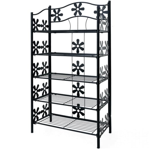 Regal mit 5 Böden aus Metall ca. 60 x 30 x 112 cm - Schwarz
