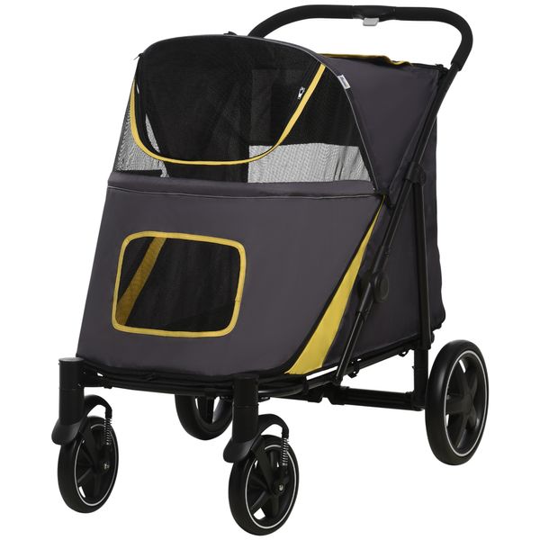 Hundewagen, faltbarer Hundetrolley, Hundebuggy mit Kissen, Katzenbuggy