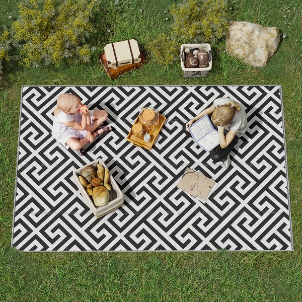Outdoor-Teppich, Wasserabweisender Kunststoffteppich 152 x 243 cm