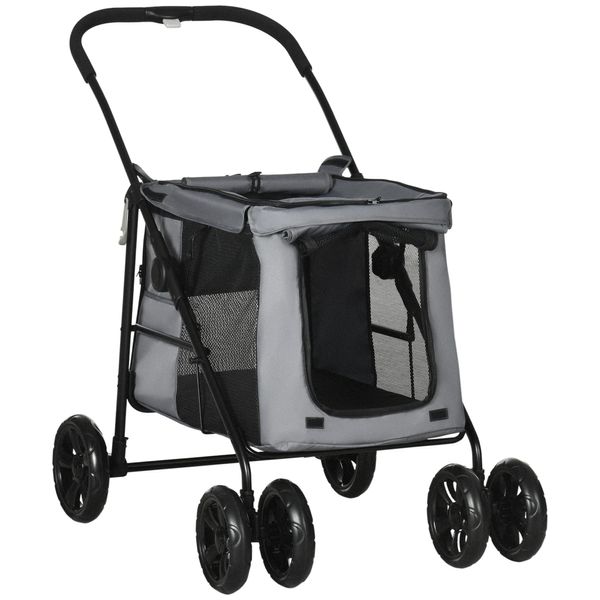 Hundewagen, Hundetrolley mit Kissen, faltbarer Hundebuggy, Katzenbuggy