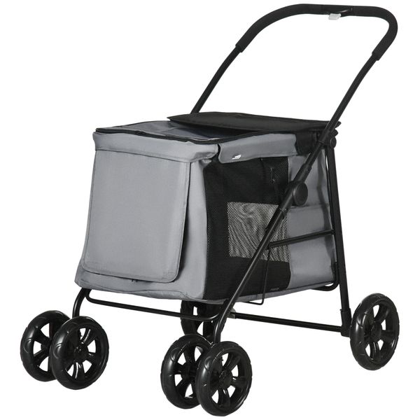 Hundewagen, Hundetrolley mit Kissen, faltbarer Hundebuggy, Katzenbuggy