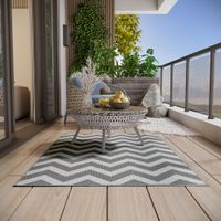 Outdoor-Teppich wasserdichter Balkonteppich für Terrasse Balkon Grau