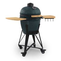 Kamado Barbecue YOKO18, Japanischer Holzkohle-Keramikgrill 46 cm, Schwarz