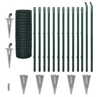 Wildzaun SET Größe 0,8m x 10m mit 5 Stück Bodeneinschlaghülsen