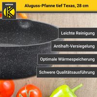 Aluguss Pfanne TEXAS mit zwei Ausgieß-Vorrichtungen, 28 cm