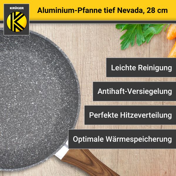 Aluminium Pfanne NEVADA tief, 28 cm
