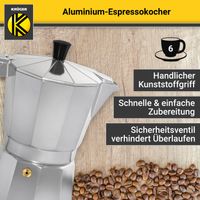 Alu-Espressokocher ITALIANO, 6 Tassen