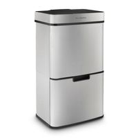 Sensormülleimer 64L N°1010, 3 Fächer, Silber