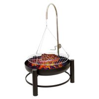 Holzkohlegrill mit höhenverstellbarem Grillgitter