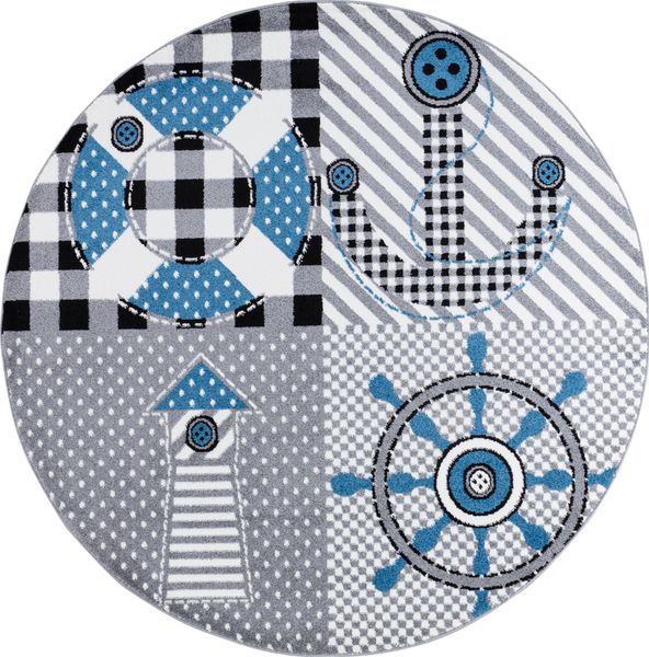Teppich, KIDS 0510, GREY, 120 x 120 cm