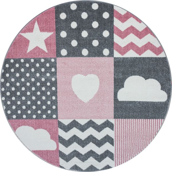 Teppich, KIDS 0620, PINK, 120 x 120 cm