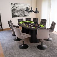 Pokerstuhl drehbar 2er Set ACE - Hellgrau
