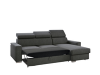 Ecksofa Tokio mit Bettfunktion, ca. 203 x 127 cm - Schwarz