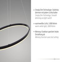 LED Pendenleuchte TITUS, 1x LED-Board/38,00Watt, dimmbar, Anthrazit
