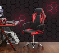 gepolsterter & ergonomischer Gamingsessel - Schwarz & Rot