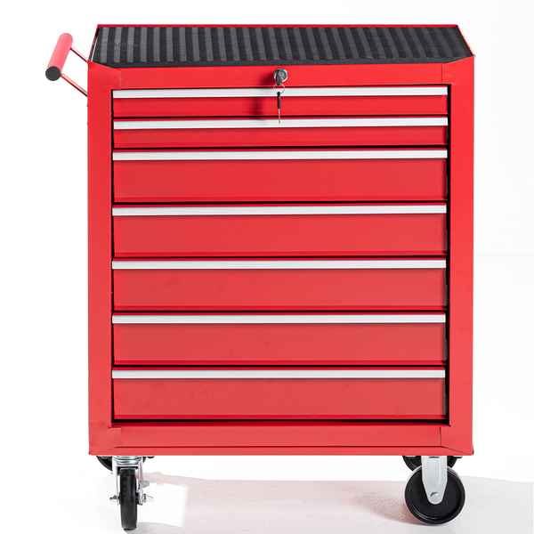 Werkstattwagen, Rot, 7 Schubladen, ca. 62 x 33 x 78 cm