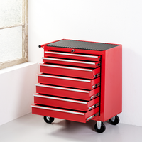 Werkstattwagen, Rot, 7 Schubladen, ca. 62 x 33 x 78 cm
