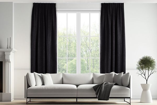 Vorhang - 150 x 260 cm - Haken - Schwarz