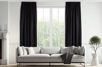 Vorhang - 150 x 260 cm - Haken - Schwarz