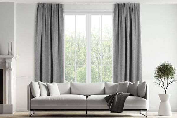 Vorhang - 150 x 260 cm - Haken - Silbergrau