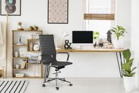 Lifa Living - Bürostuhl Brisbane Dunkelgraues PU-Leder