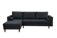 Happy Home Ecksofa mit 3 Rückenkissen & 2 Rollkissen HSP109-DGR dunkelgrau