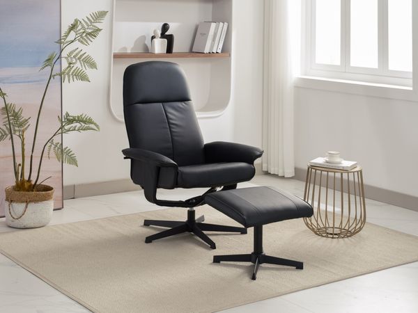 Happy Home Relaxsessel mit Hocker HWP58-SCH schwarz