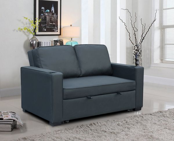 2-Sitzer Sofabett inkl. Kissen - Dunkelgrau