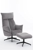 Happy Home gepolsteter Relaxsessel mit Hocker HWP60-GRA grau