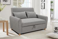2-Sitzer Sofabett inkl. Kissen - ca. 142 cm x 88 cm x 87 cm  - Hellgrau