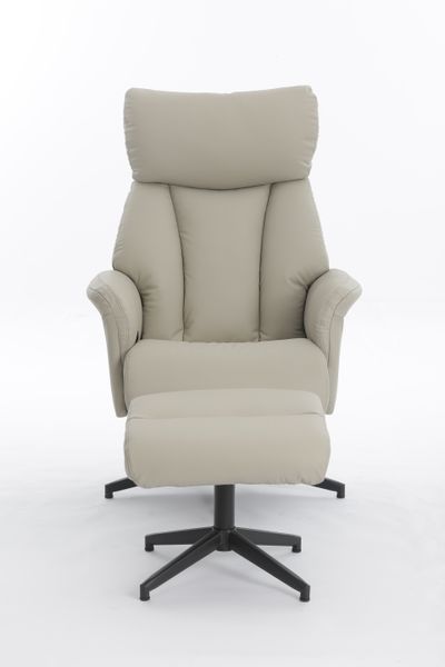 Gepolsteter Relaxsessel mit Hocker, ca. 76 x (86,5-113,5) x (109-91,5) cm - Beige