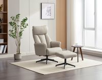 Happy Home gepolsteter Relaxsessel mit Hocker HWP61-BEI beige